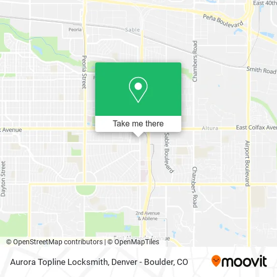 Aurora Topline Locksmith map