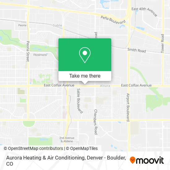 Aurora Heating & Air Conditioning map