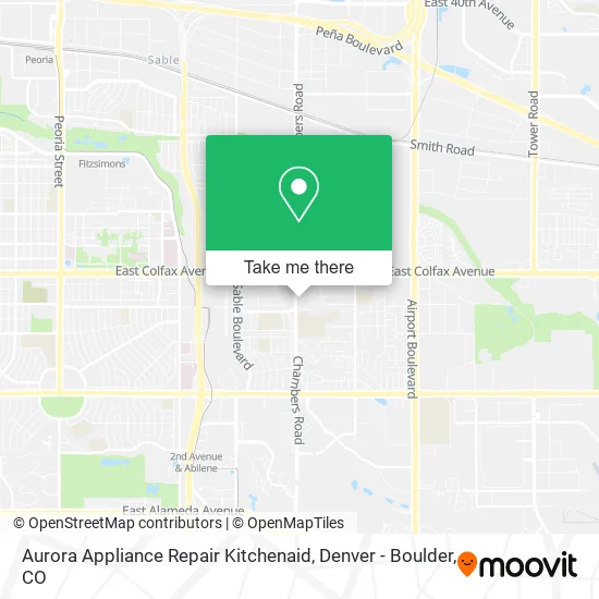 Aurora Appliance Repair Kitchenaid map