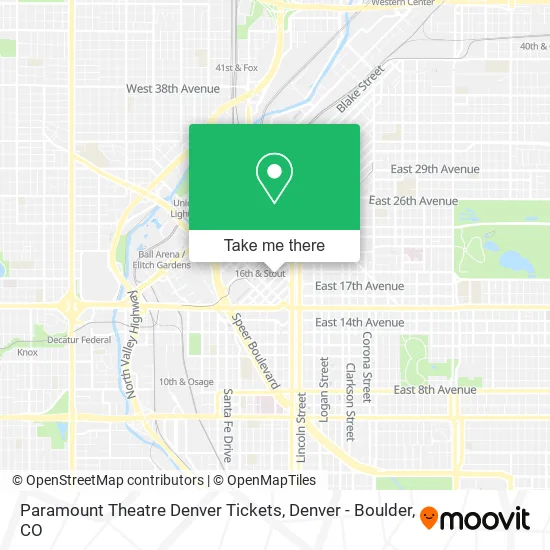 Paramount Theatre Denver Tickets map