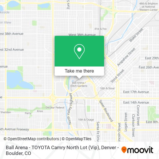 Mapa de Ball Arena - TOYOTA Camry North Lot (Vip)