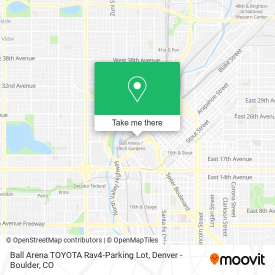 Ball Arena TOYOTA Rav4-Parking Lot map