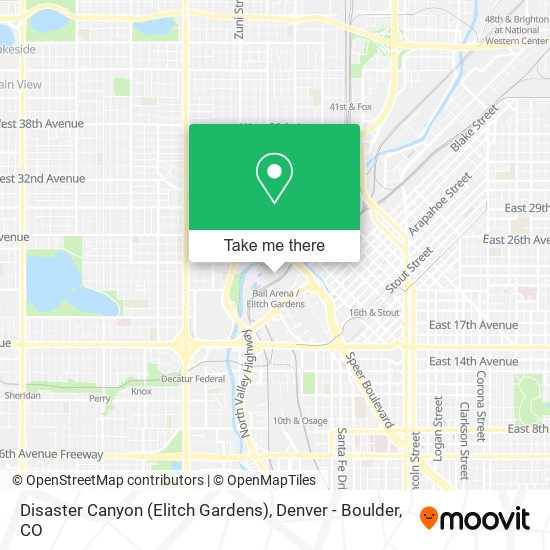 Disaster Canyon (Elitch Gardens) map