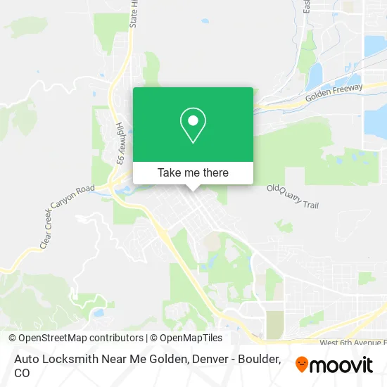 Auto Locksmith Near Me Golden map