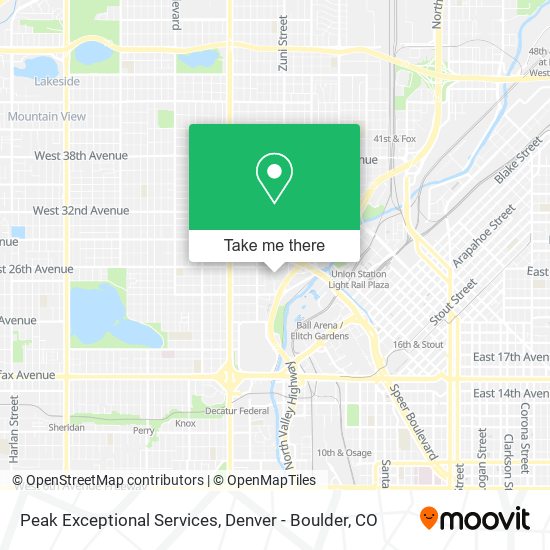 Peak Exceptional Services map