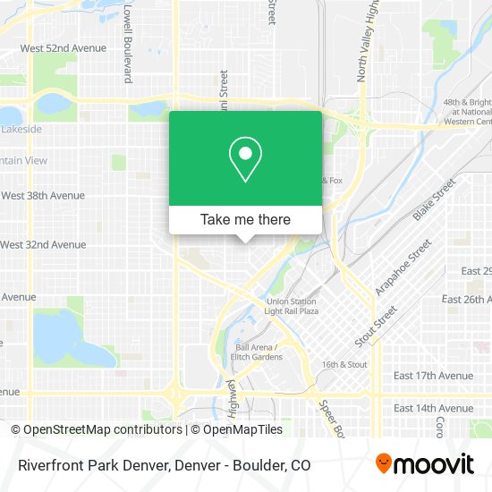 Riverfront Park Denver map
