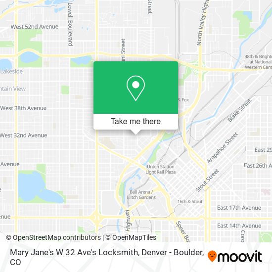 Mary Jane's W 32 Ave's Locksmith map