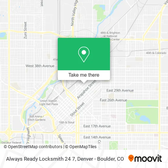 Always Ready Locksmith 24 7 map