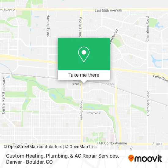 Custom Heating, Plumbing, & AC Repair Services map