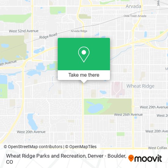 Mapa de Wheat Ridge Parks and Recreation