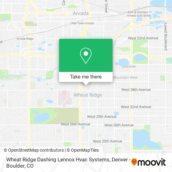 Mapa de Wheat Ridge Dashing Lennox Hvac Systems