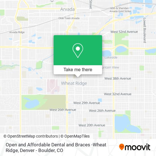 Open and Affordable Dental and Braces -Wheat Ridge map