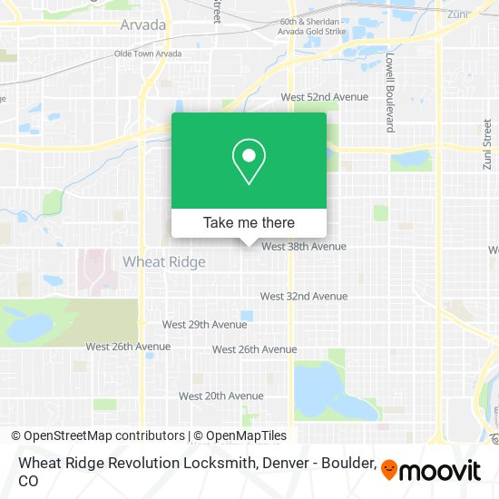 Wheat Ridge Revolution Locksmith map