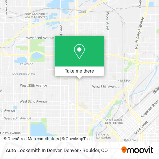 Auto Locksmith In Denver map