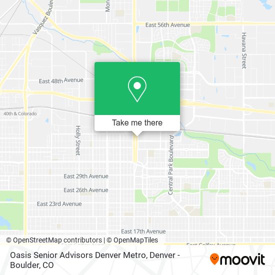 Oasis Senior Advisors Denver Metro map