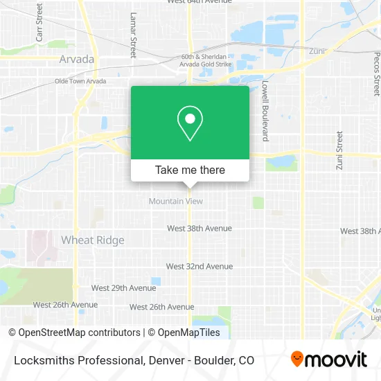 Locksmiths Professional map