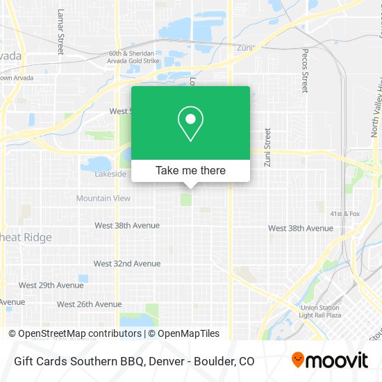 Mapa de Gift Cards Southern BBQ