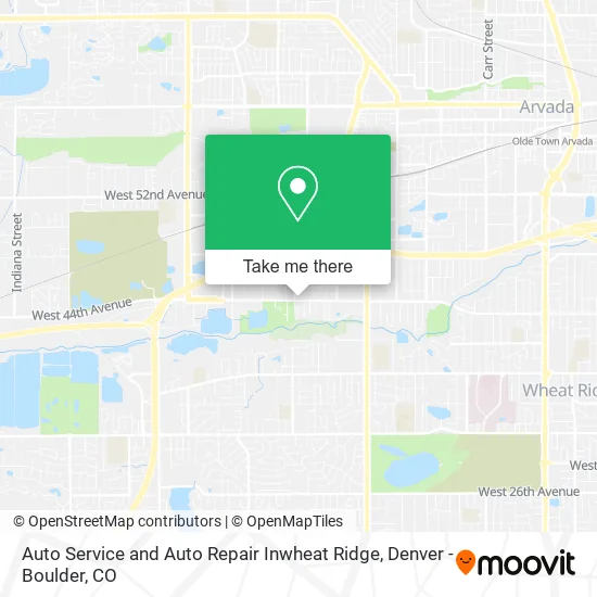 Auto Service and Auto Repair Inwheat Ridge map