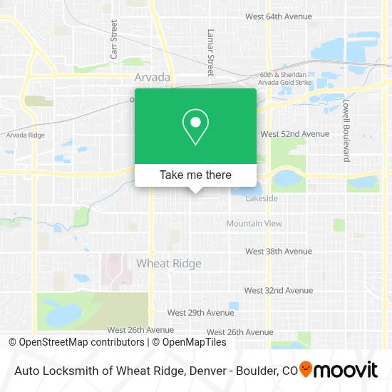 Auto Locksmith of Wheat Ridge map