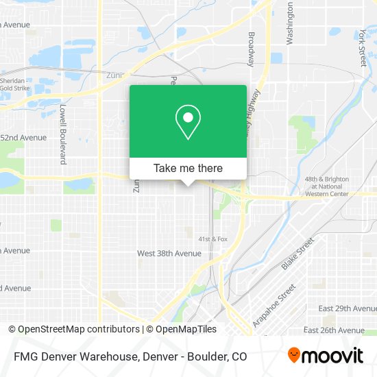 FMG Denver Warehouse map