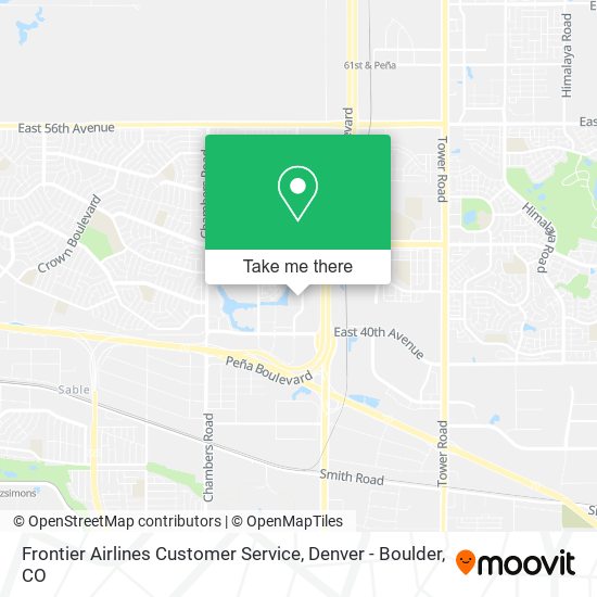 Frontier Airlines Customer Service map