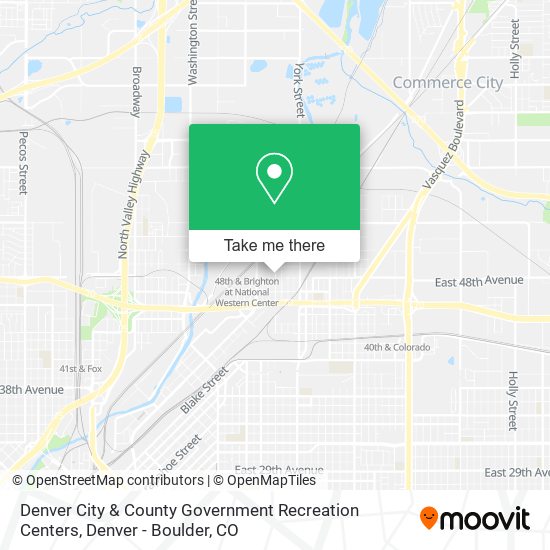 Denver City & County Government Recreation Centers map