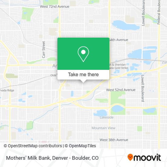 Mothers' Milk Bank map