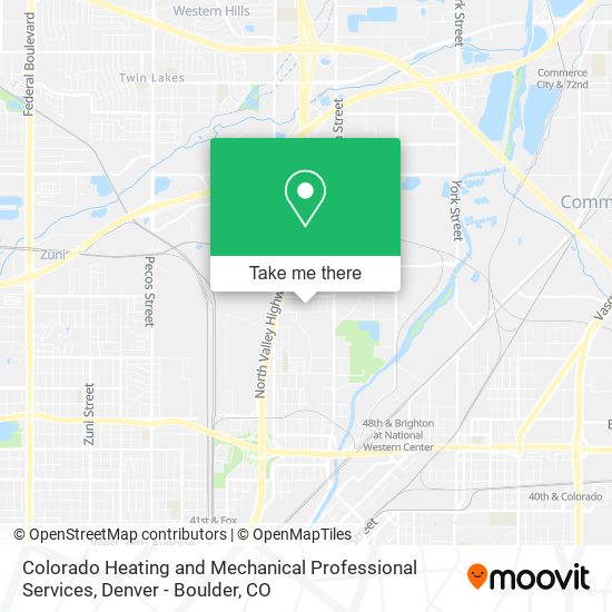 Colorado Heating and Mechanical Professional Services map