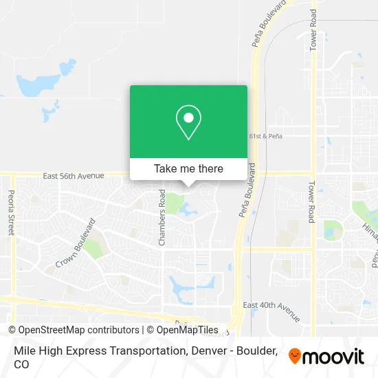 Mile High Express Transportation map