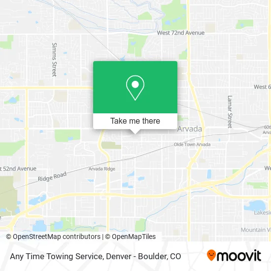 Any Time Towing Service map