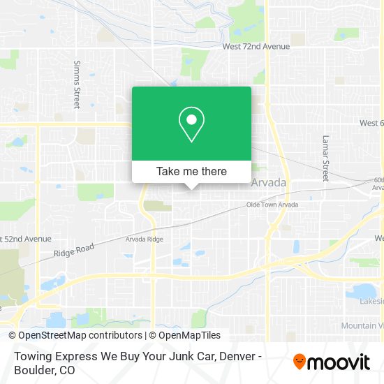 Mapa de Towing Express We Buy Your Junk Car