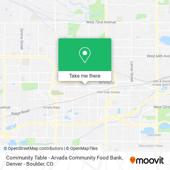 Mapa de Community Table - Arvada Community Food Bank