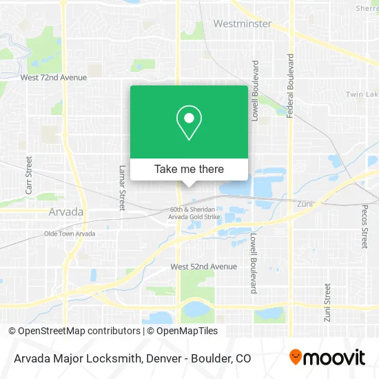 Mapa de Arvada Major Locksmith