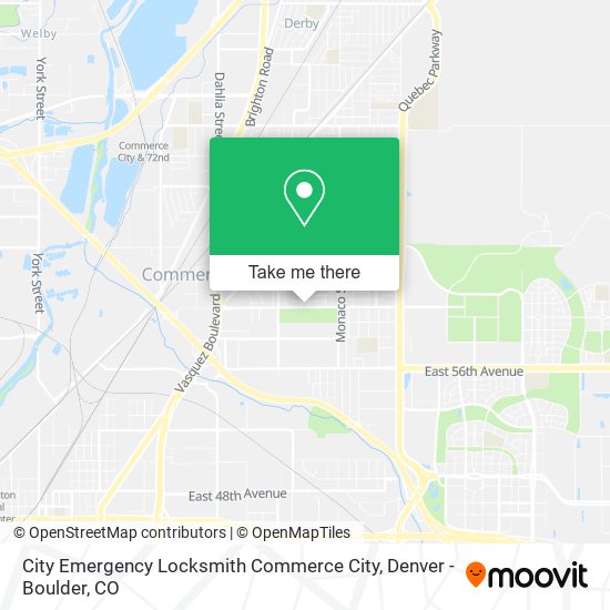 City Emergency Locksmith Commerce City map