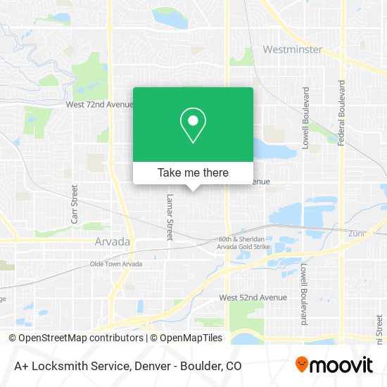 A+ Locksmith Service map