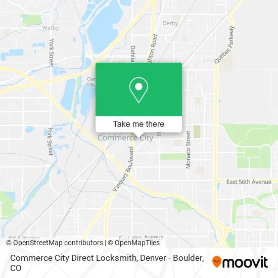 Commerce City Direct Locksmith map