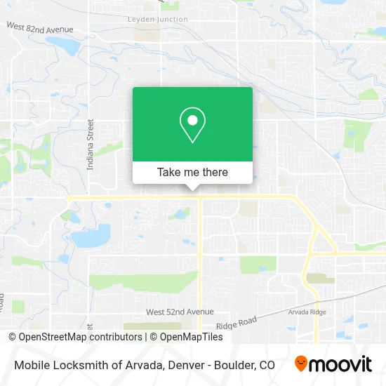 Mobile Locksmith of Arvada map