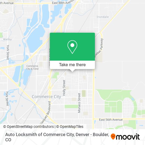 Auto Locksmith of Commerce City map