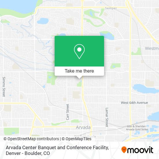 Arvada Center Banquet and Conference Facility map
