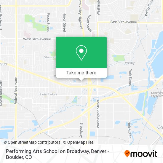 Performing Arts School on Broadway map
