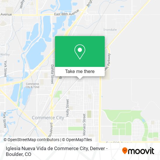 Iglesia Nueva Vida de Commerce City map