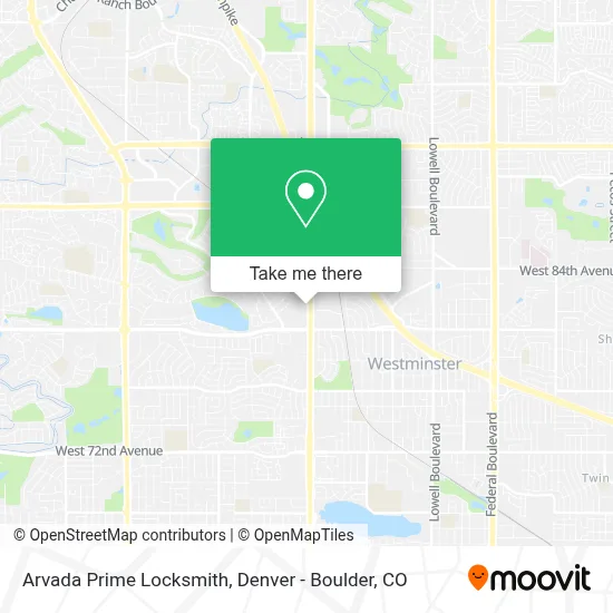 Arvada Prime Locksmith map