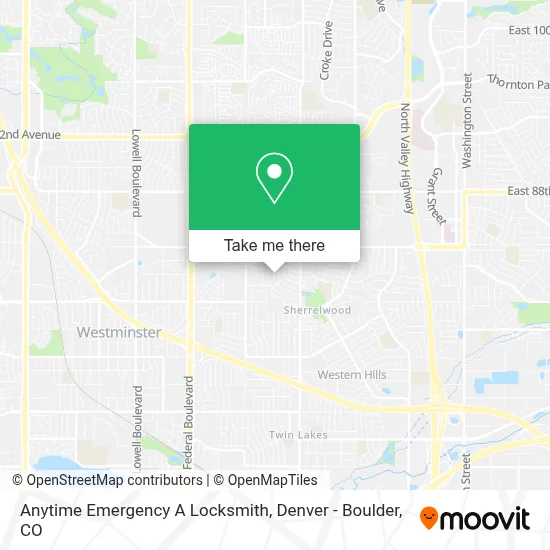 Anytime Emergency A Locksmith map