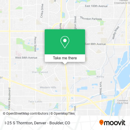 I-25 S Thornton map