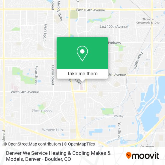 Mapa de Denver We Service Heating & Cooling Makes & Models