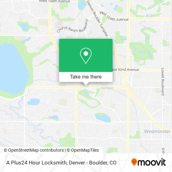 A Plus24 Hour Locksmith map