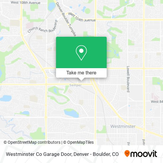 Mapa de Westminster Co Garage Door
