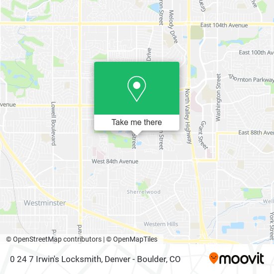 Mapa de 0 24 7 Irwin's Locksmith