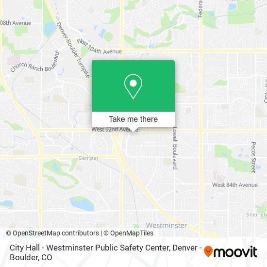 Mapa de City Hall - Westminster Public Safety Center