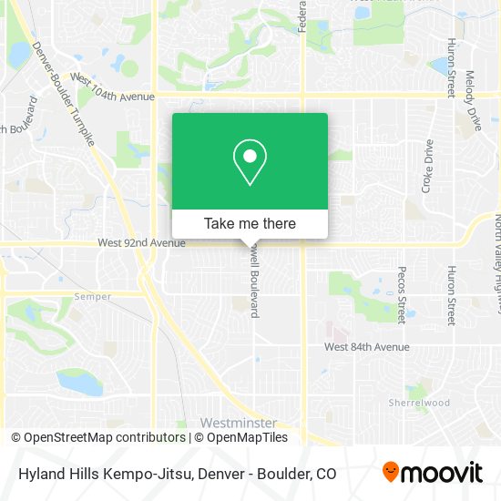 Hyland Hills Kempo-Jitsu map